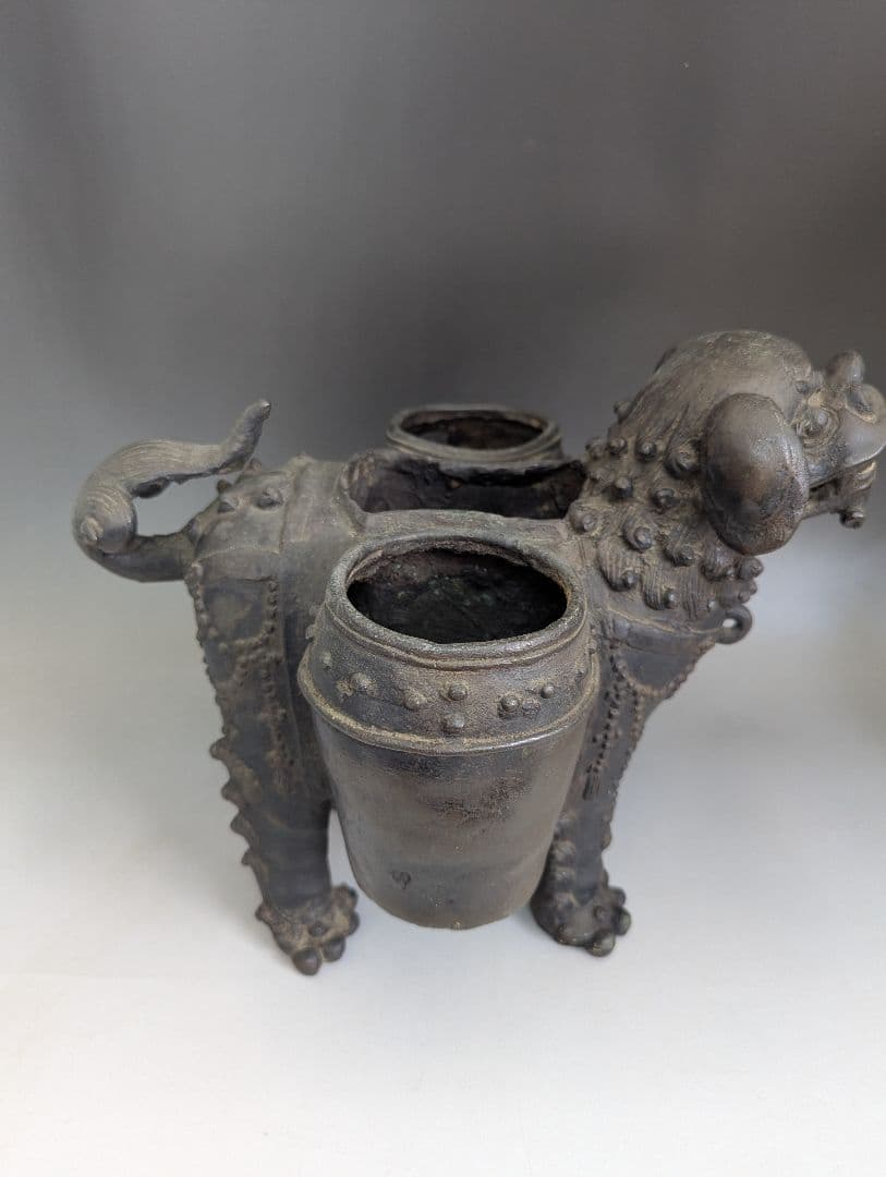 中国古美術 古玩 銅製 獅子香炉