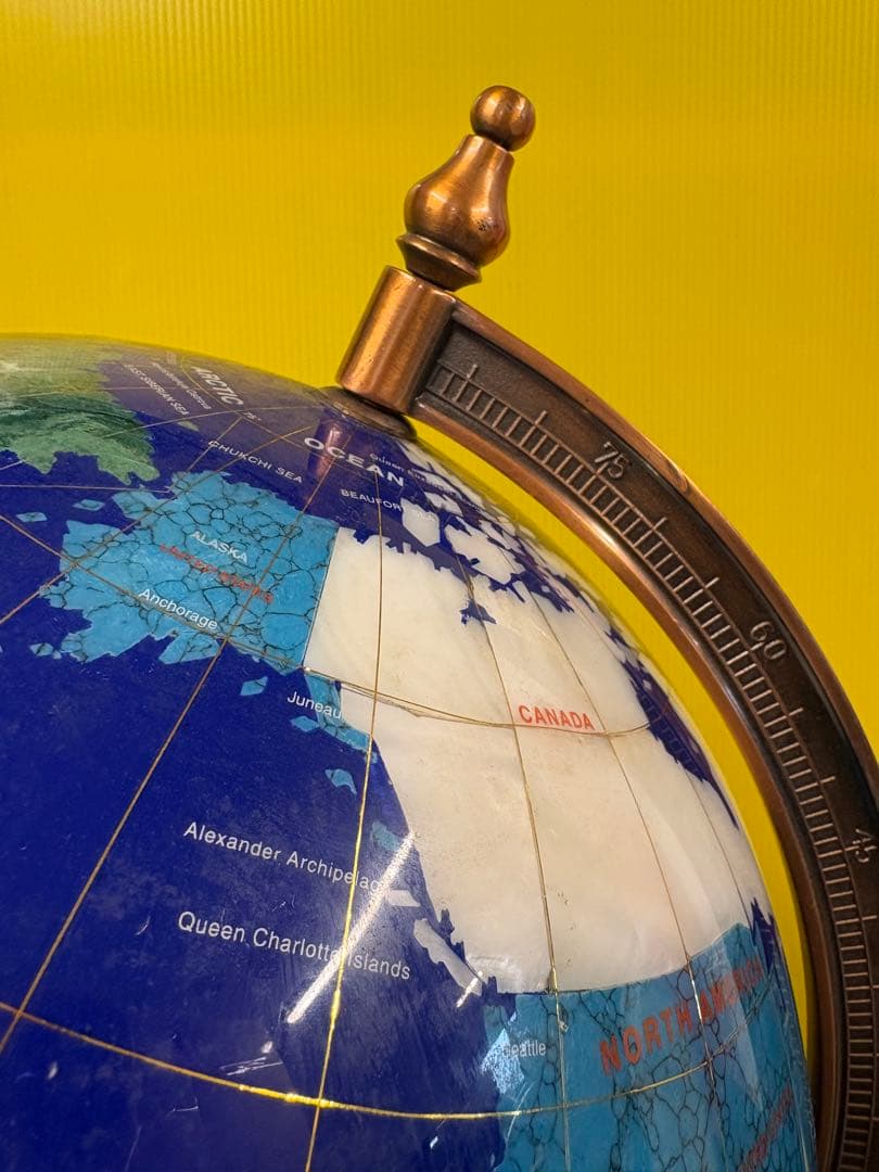 アンティーク ラピスラズリ天然石高級地球儀✨【ガハハ本舗新春お宝特価市】✨