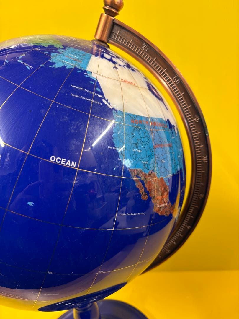 アンティーク ラピスラズリ天然石高級地球儀✨【ガハハ本舗新春お宝特価市】✨