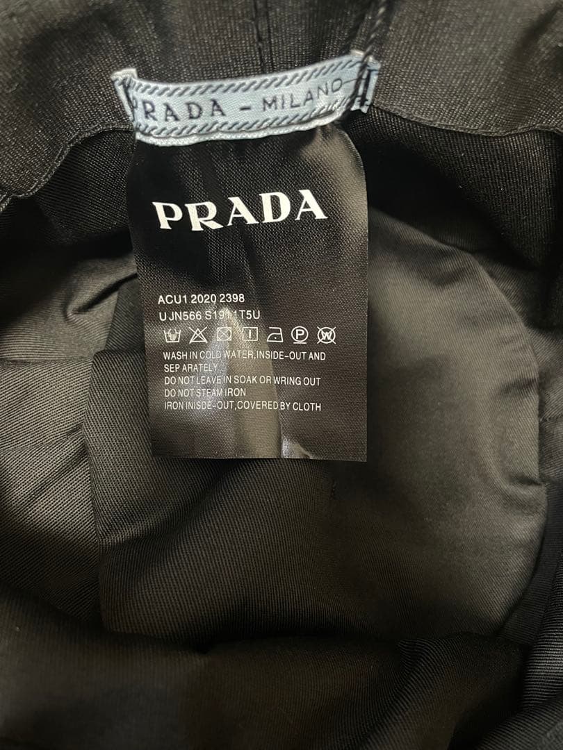 《大幅割引！》PRADA ノベルティバケットハット 黒 ナイロン