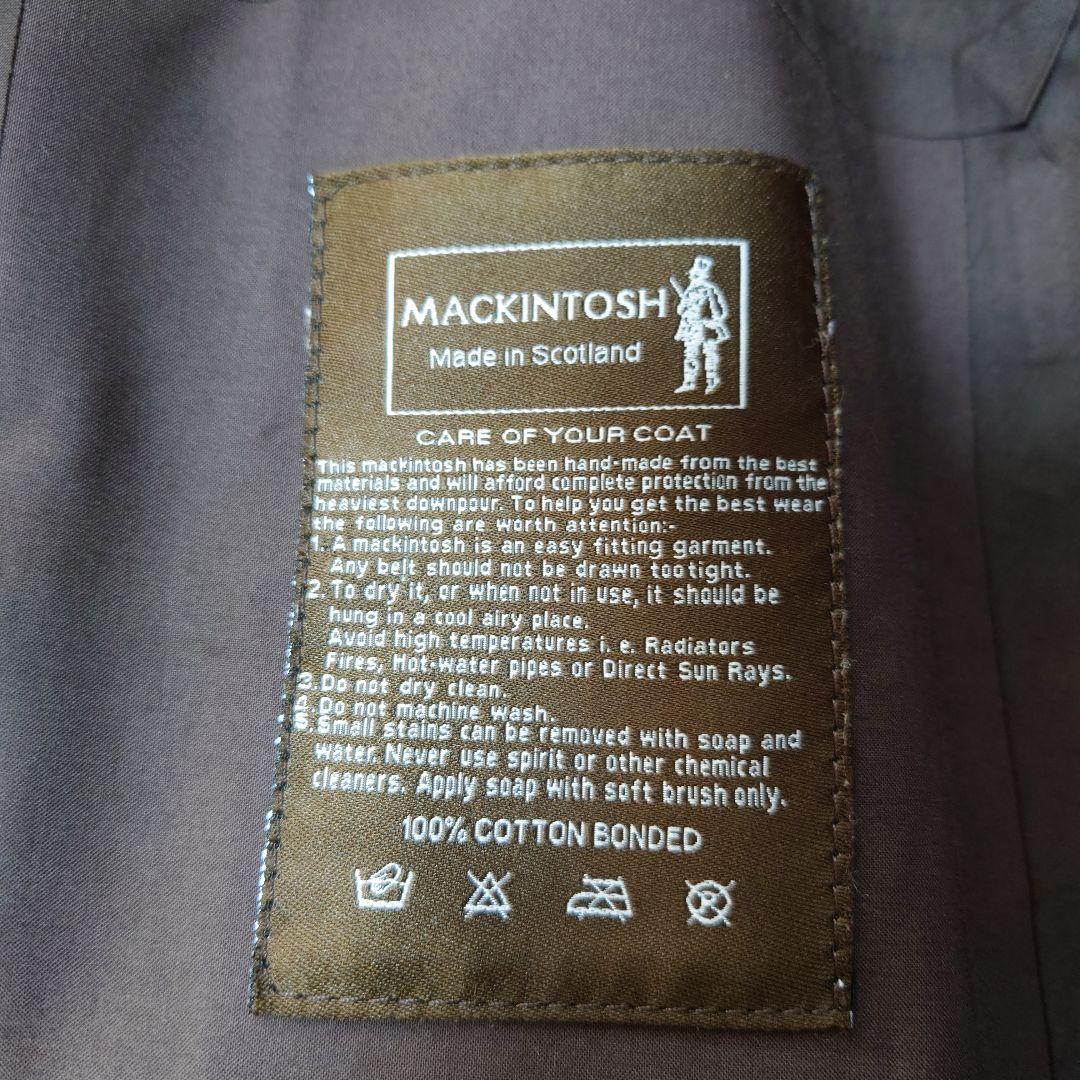 MACKINTOSH ゴム引き ダークブラウン フード付きダッフルコート 42