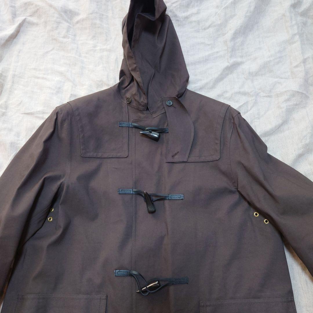 MACKINTOSH ゴム引き ダークブラウン フード付きダッフルコート 42