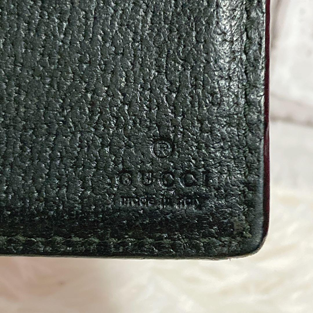 【極美品】 GUCCI グッチ 二つ折り財布 アニマリエ ビー レザー 黒　ハチ
