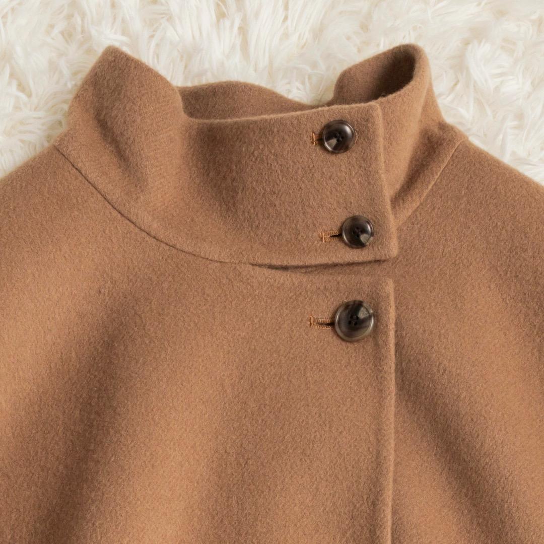 SLOBE IENA 23AW スタンドカラーダブルフェイスポンチョ キャメル