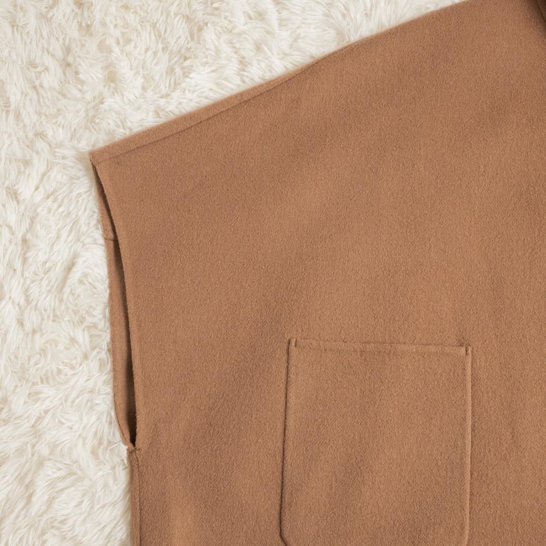 SLOBE IENA 23AW スタンドカラーダブルフェイスポンチョ キャメル