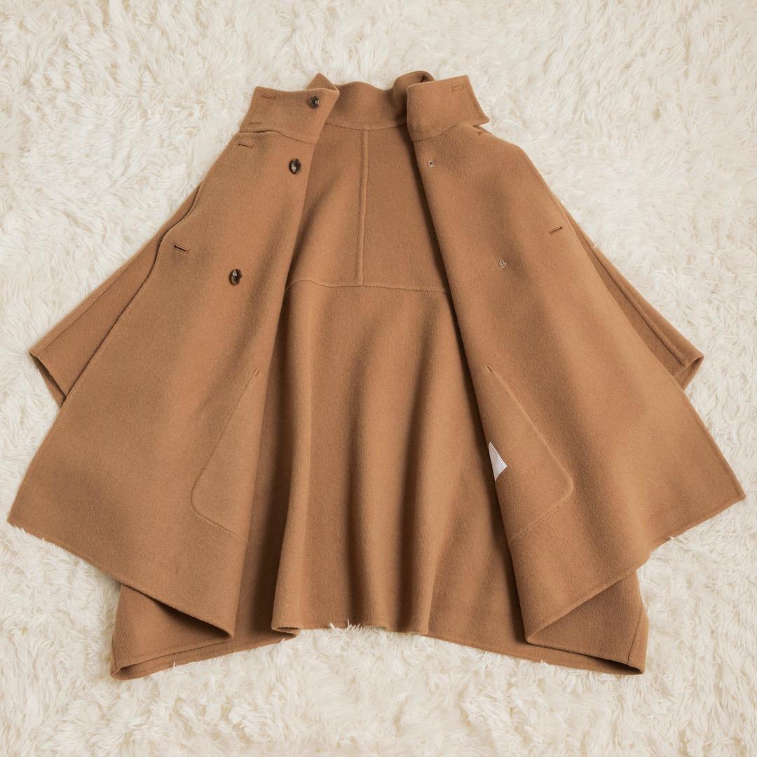 SLOBE IENA 23AW スタンドカラーダブルフェイスポンチョ キャメル