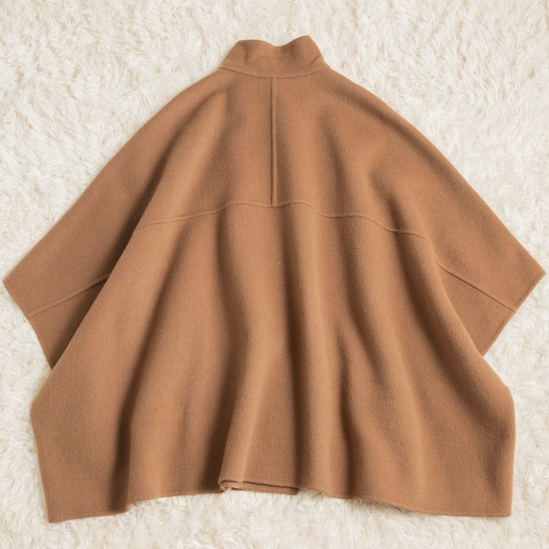 SLOBE IENA 23AW スタンドカラーダブルフェイスポンチョ キャメル