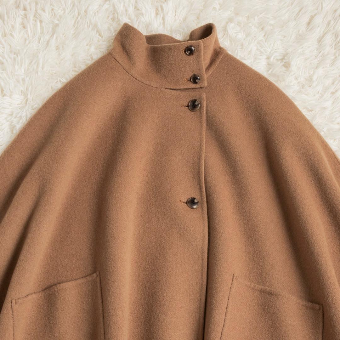 SLOBE IENA 23AW スタンドカラーダブルフェイスポンチョ キャメル