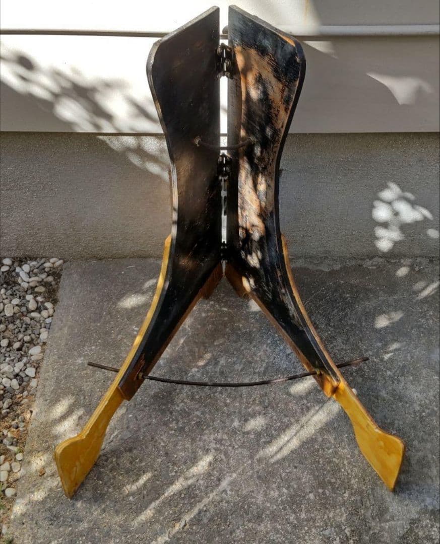 【中古・お買得品】信楽風 超特大皿 皿立付き 陶芸 工芸品 インテリアオブジェ