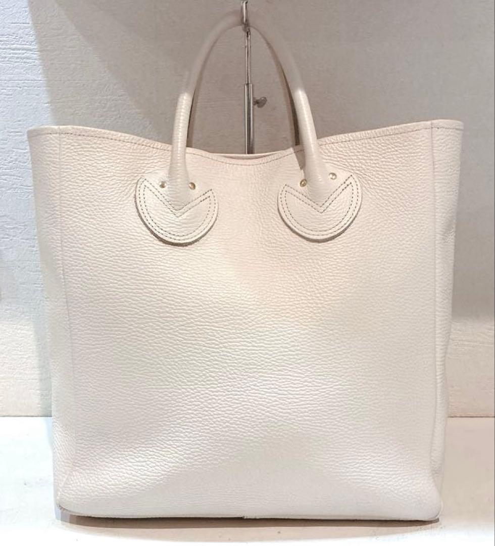 【美品】YOUNG&OLSEN エンボスドレザートート　M オフホワイト