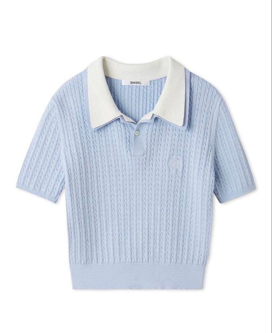 【新品未使用タグ付き】ワンポイントレイヤードポロニットプルオーバー