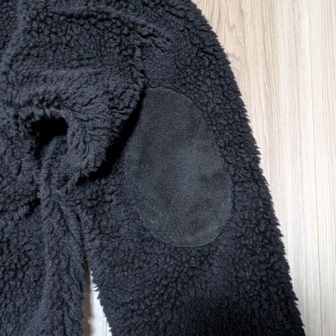 ポリプロイド エルボーパッチ ノーカラーボアジャケット カーディガン