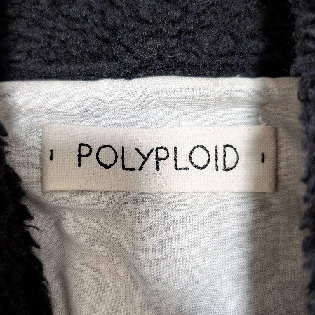 ポリプロイド エルボーパッチ ノーカラーボアジャケット カーディガン