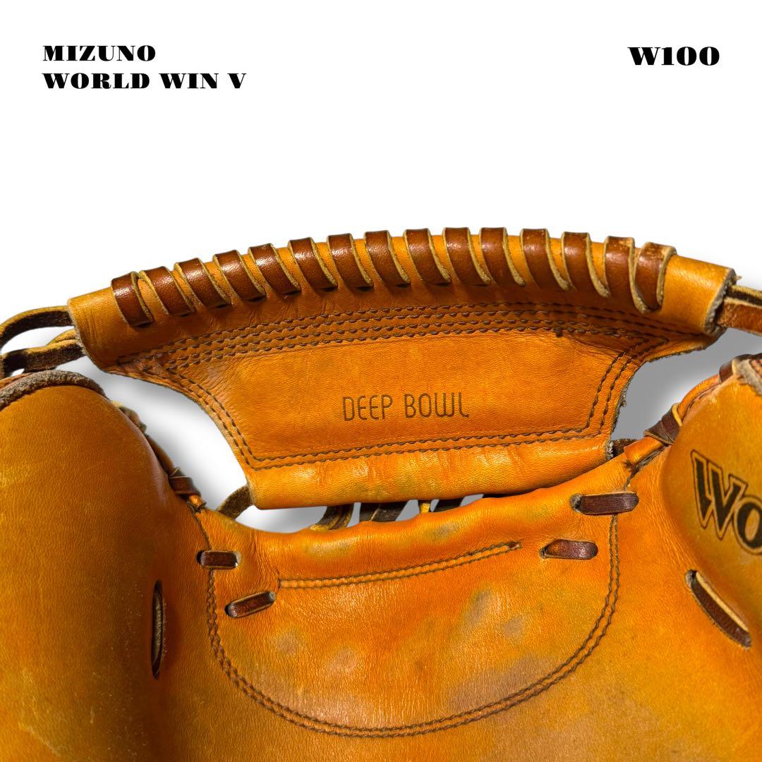 希少品！ 旧ミズノ キャッチャー ミット 捕手 オレンジ ワールドウィン 野球