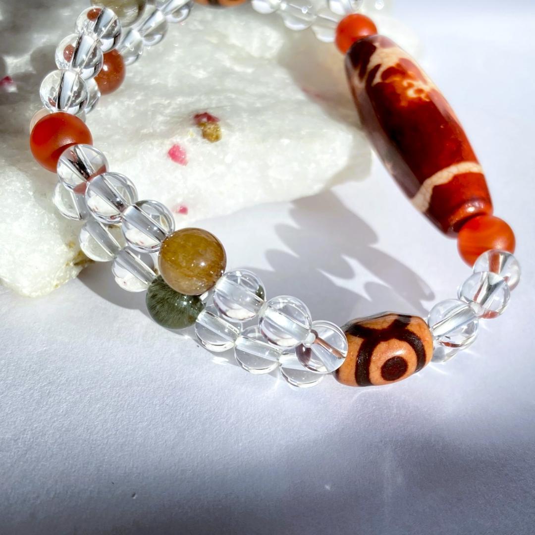 【二連でパワーアップ】天珠 福寿禄 天然石ブレスレット