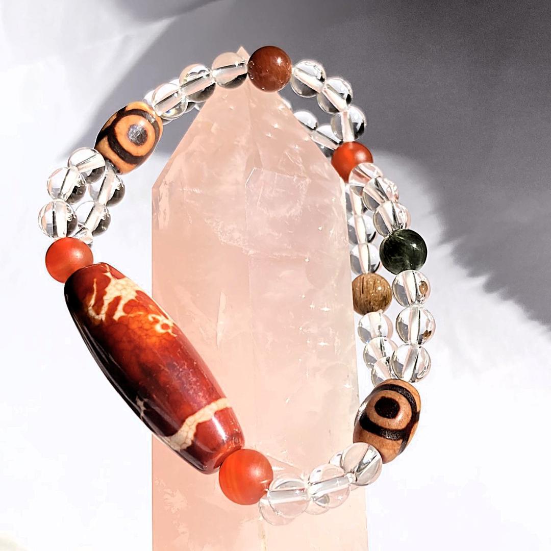 【二連でパワーアップ】天珠 福寿禄 天然石ブレスレット