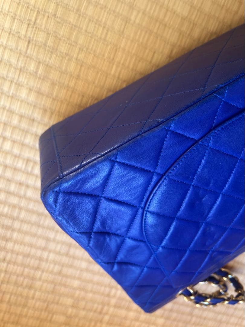 CHANEL ショルダーバッグ 青　マトラッセ　デカマトラッセ