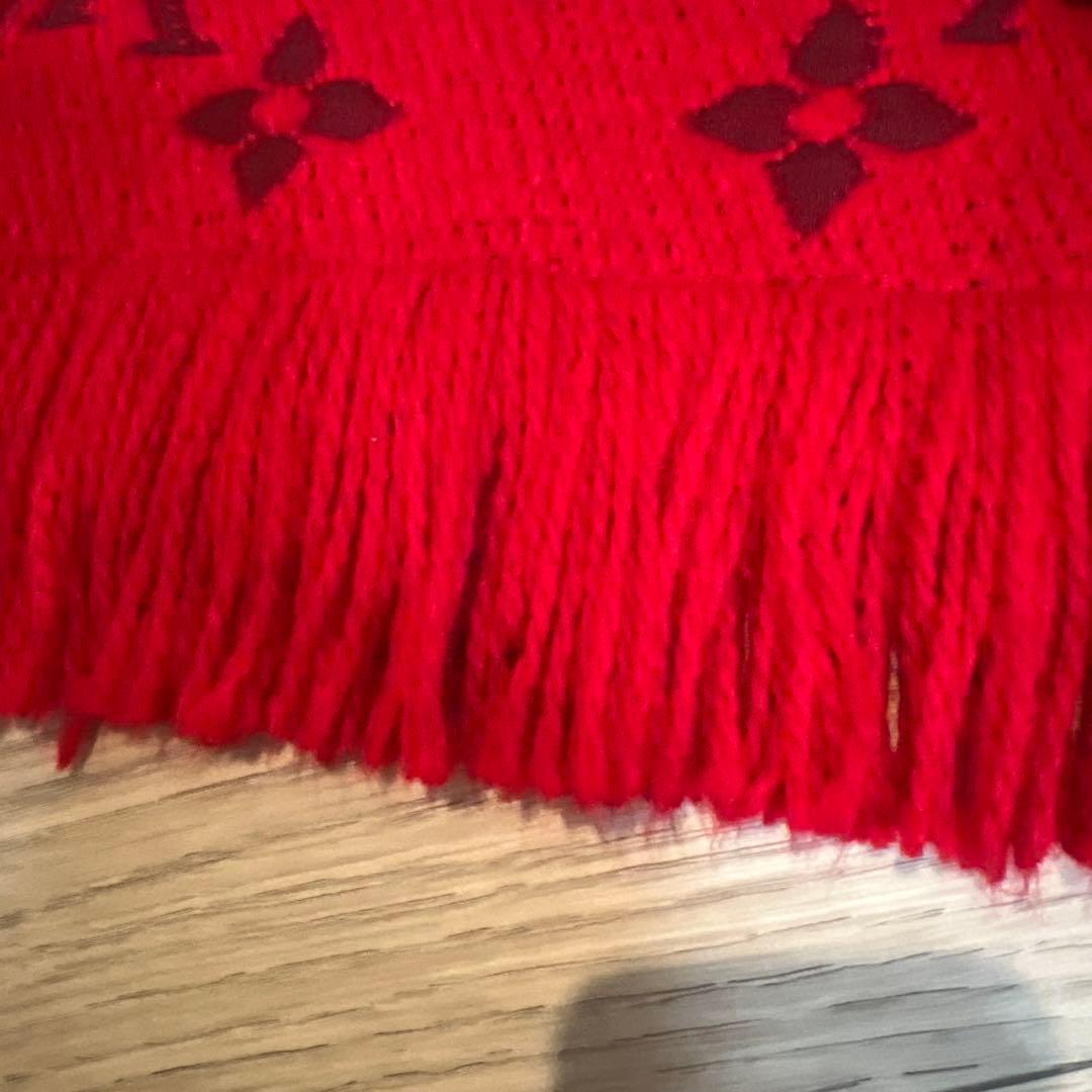 ★ルイヴィトン マフラー モノグラム ルージュ 美品