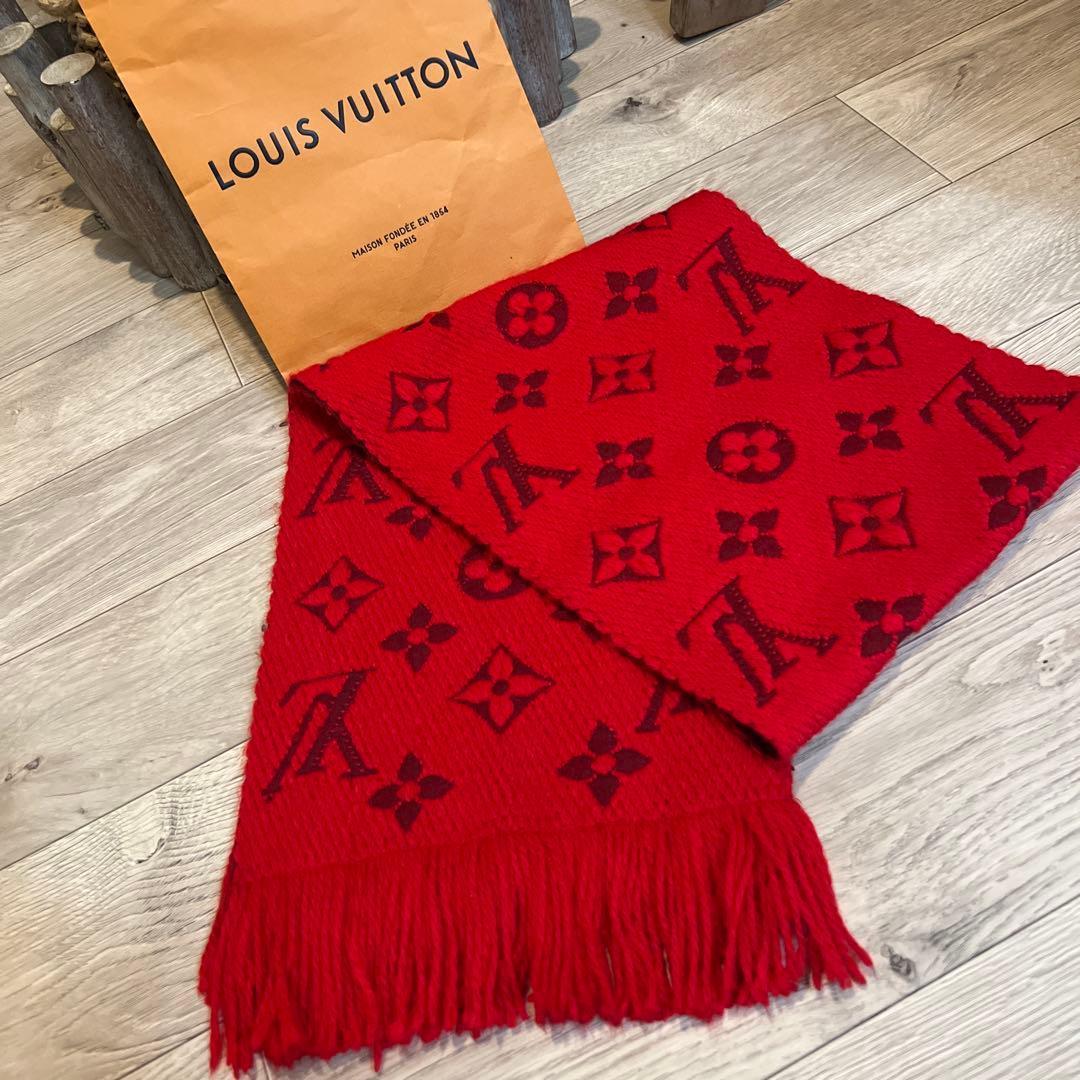 ★ルイヴィトン マフラー モノグラム ルージュ 美品
