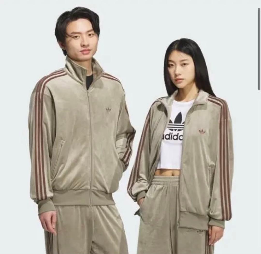 即完売ベージュ！！adidasファイヤーバードトラックトップベロア L