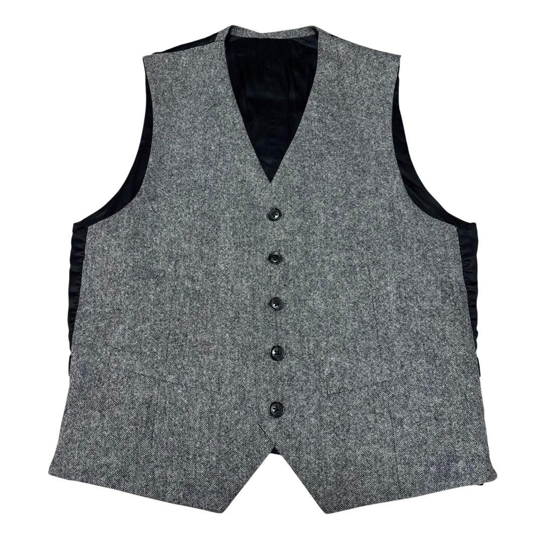 美品 AOKI アオキ ツイード風 3ピース スーツ セットアップ M グレー