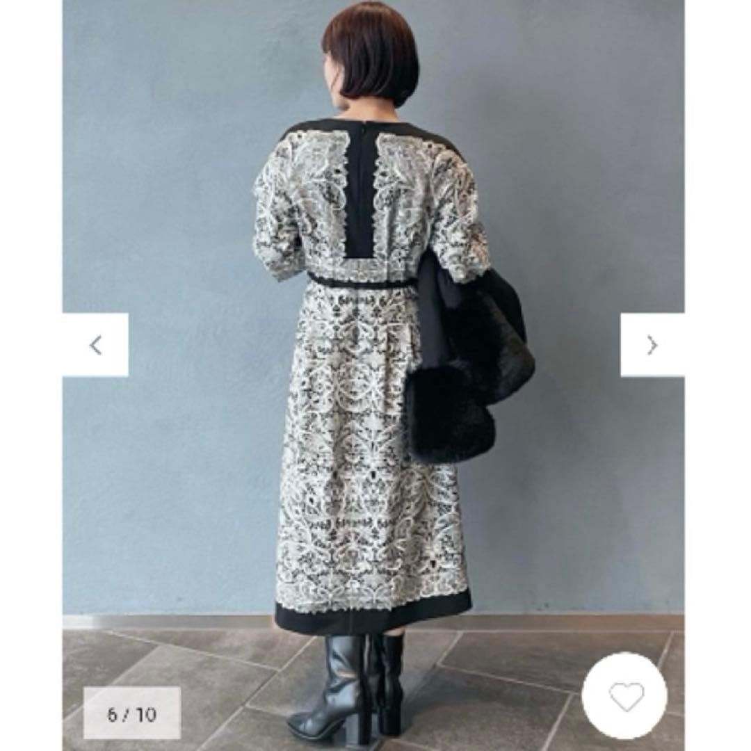 グレースコンチネンタル　レース柄　プリント　ワンピース