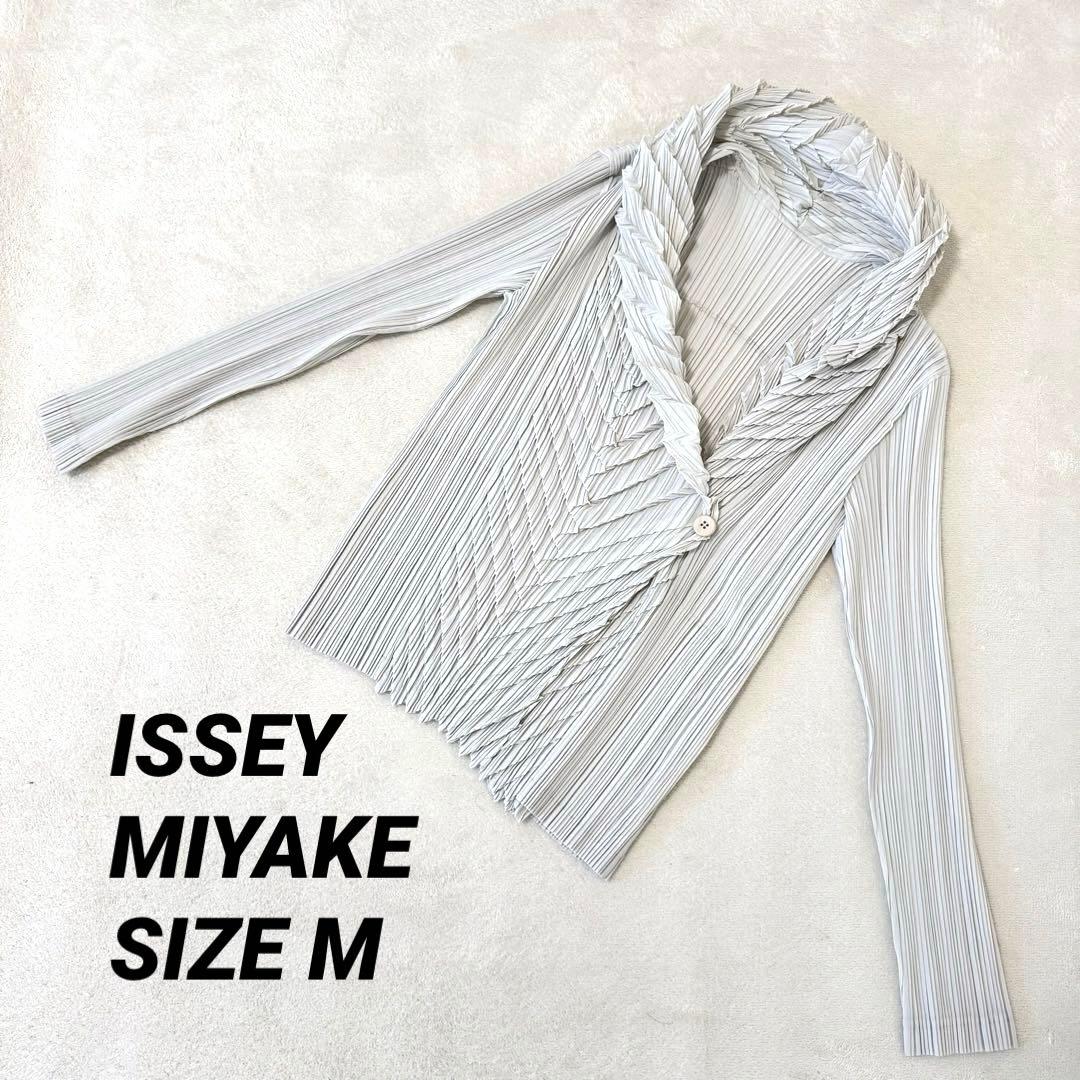 極美品✨ISSEY MIYAKE プリーツ　立体　変形　ジャケット　ライトグレー