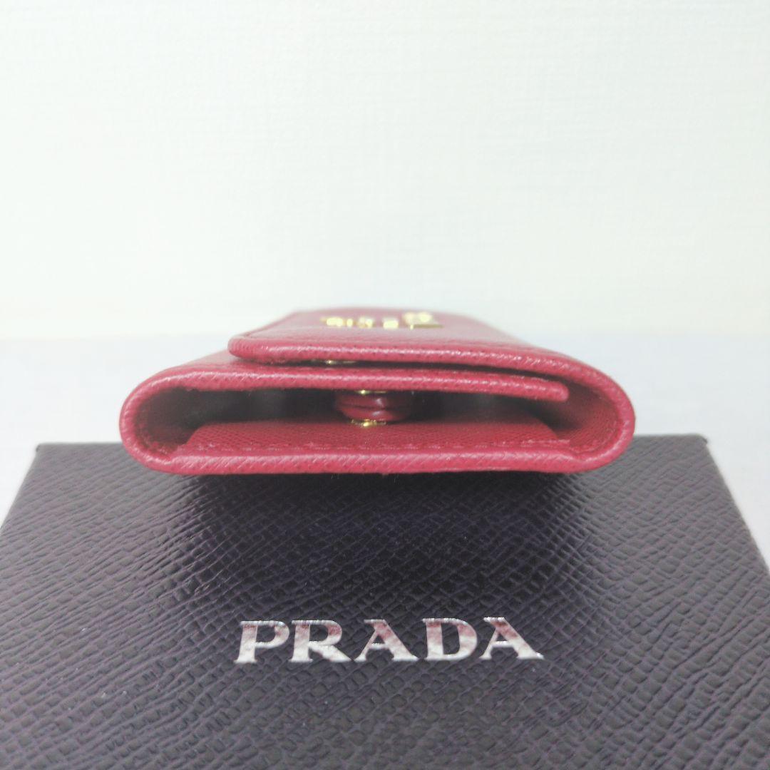 美品　PRADA プラダ ピンク レザー キーケース 4連 リング付　即出荷