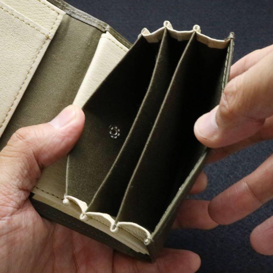 新品未使用 エムピウ millefoglie II P25 ミニ財布 グリージョ