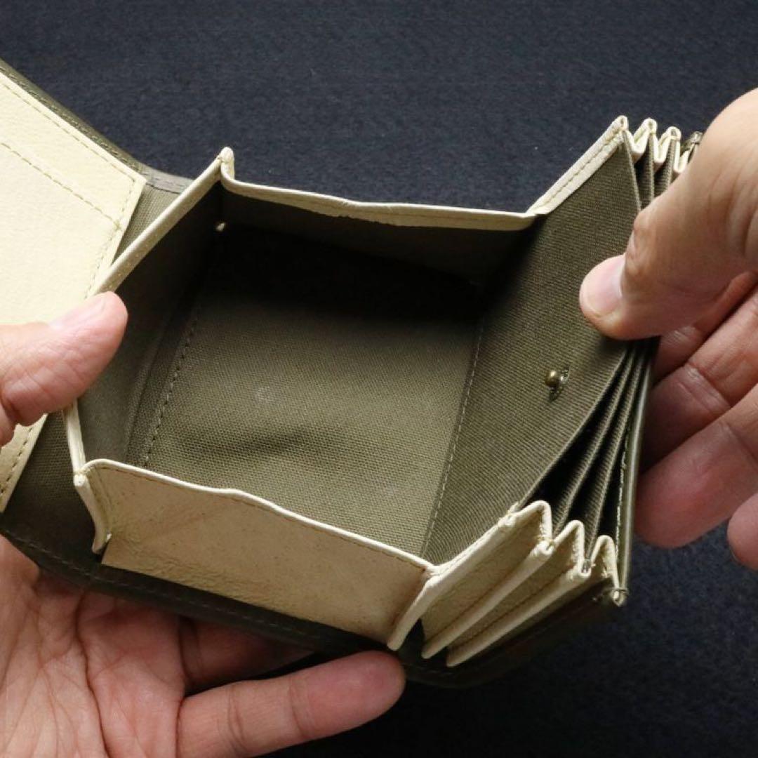 新品未使用 エムピウ millefoglie II P25 ミニ財布 グリージョ