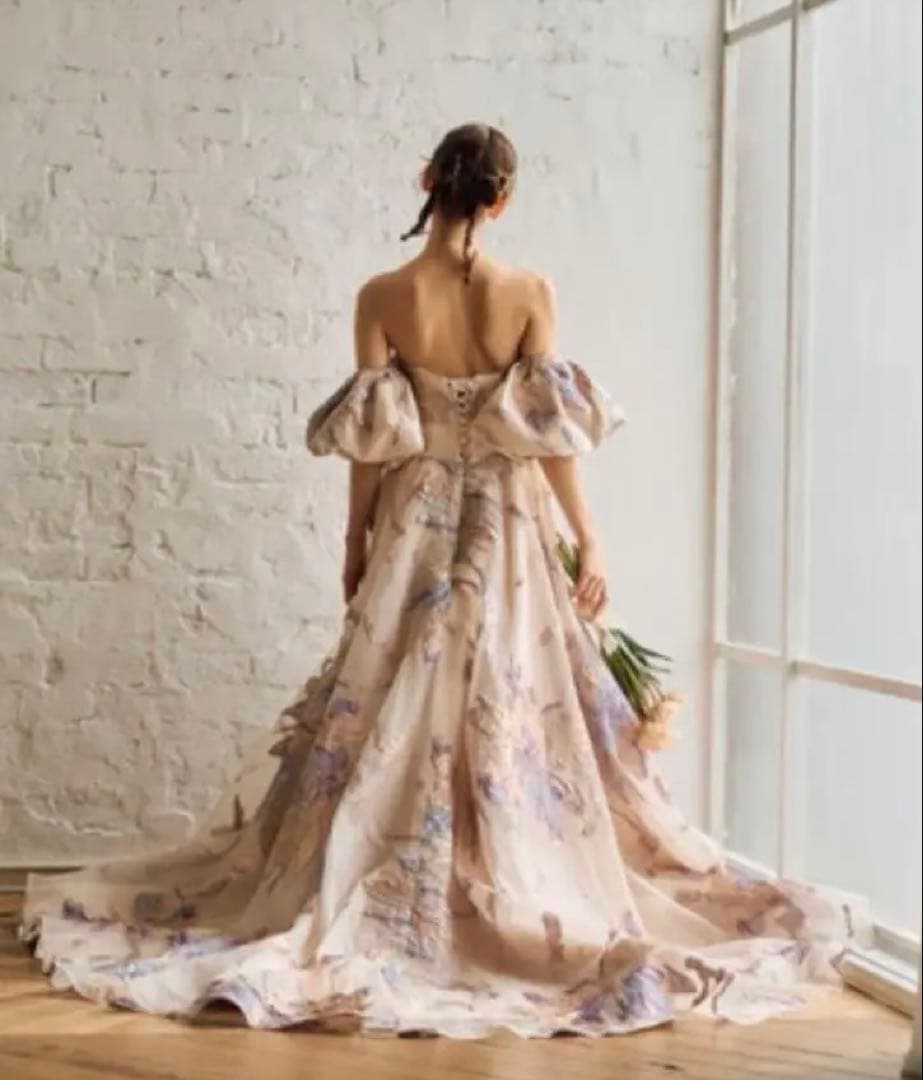 【期間限定値下げ】ドレスプロダクション2way総柄ジャガード パフスリーブドレス