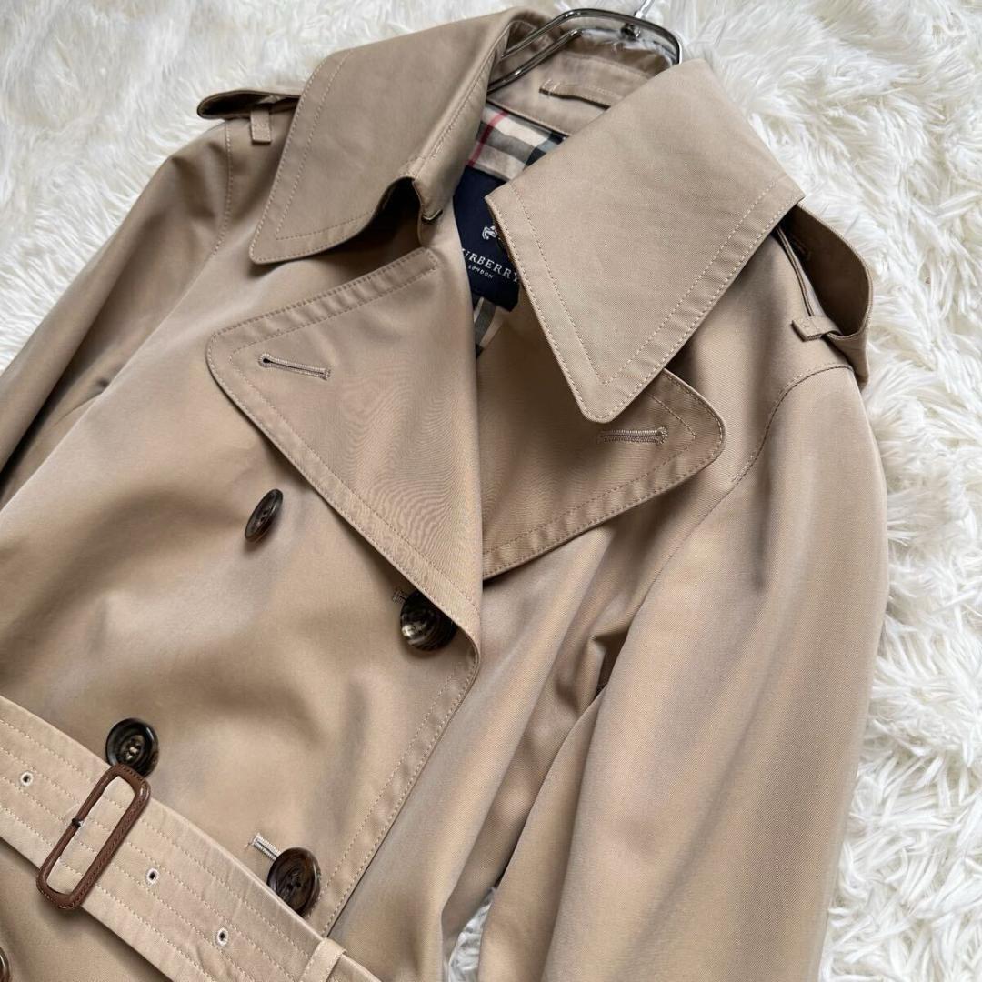 バーバリーロンドン トレンチコート ノバチェック ベルト 36 ハニーベージュ