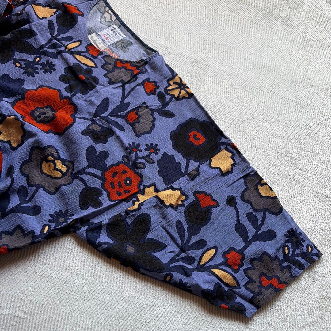 SOUSOU　ソウソウ　高島縮 薙刀長方形衣　野花つみ　長丈