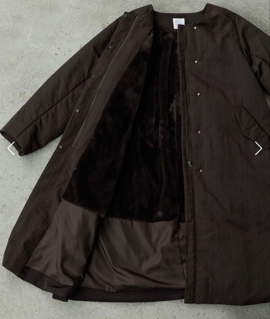 【crewre】size1 / 2wayノーカラーパファーコート