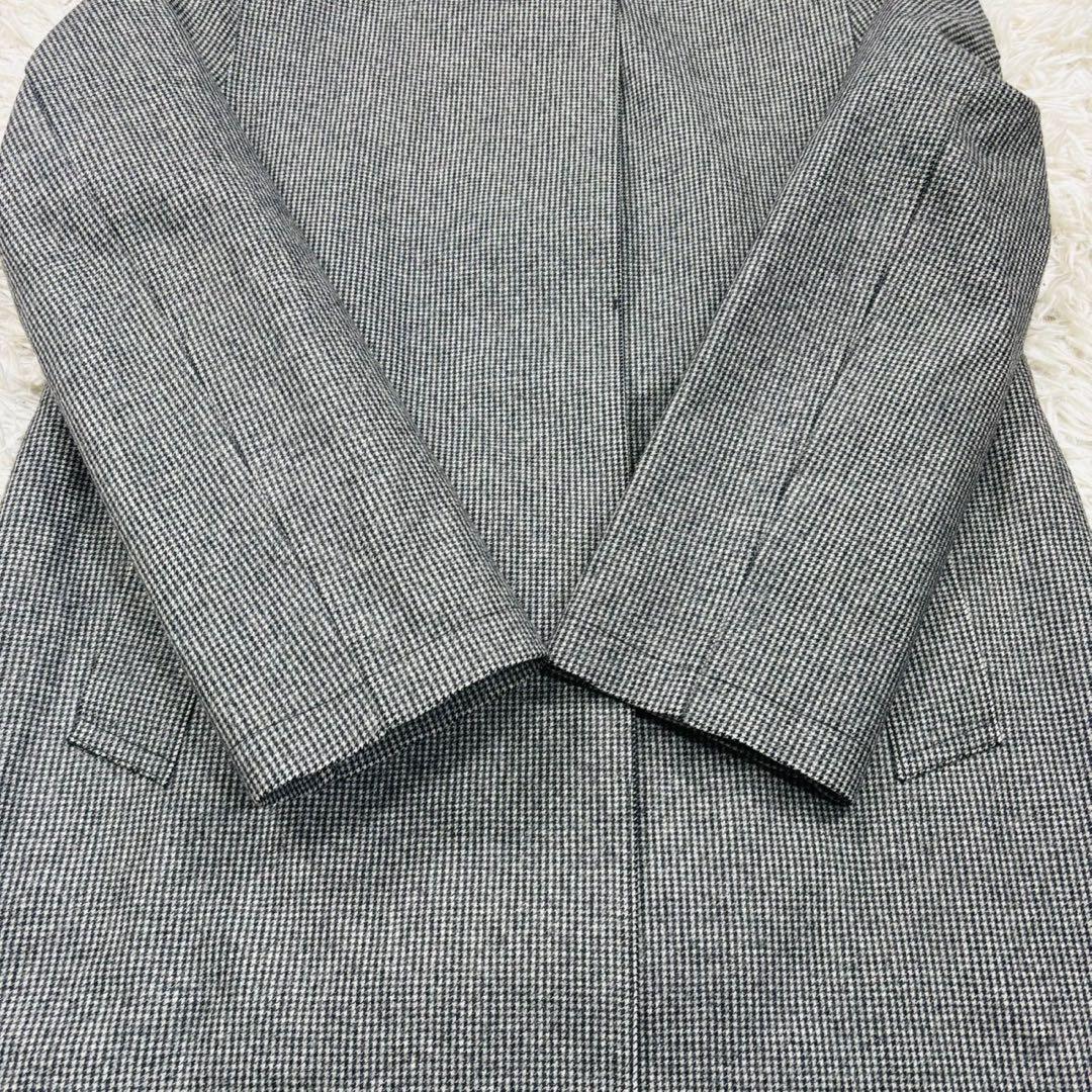 未使用級 マッキントッシュ ダンケルド ステンカラーコート 千鳥格子 34S 灰