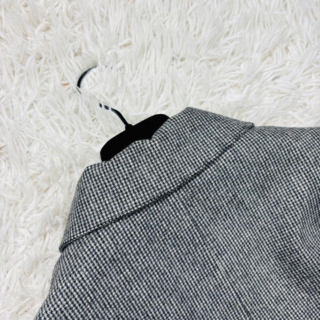 未使用級 マッキントッシュ ダンケルド ステンカラーコート 千鳥格子 34S 灰