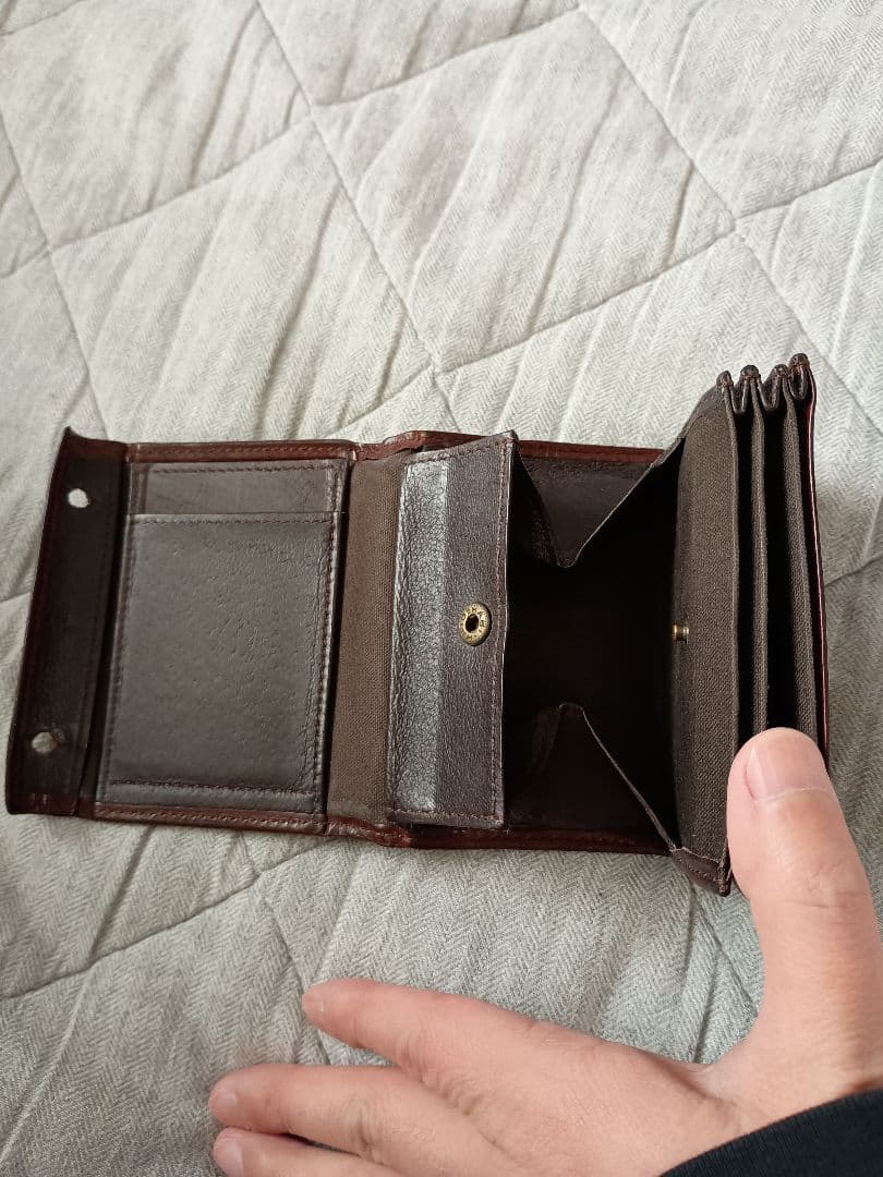 ダークブラウン レザー 三つ折り財布