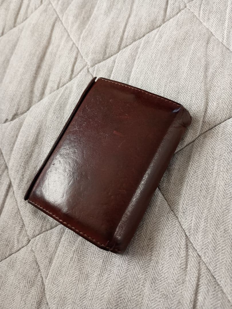 ダークブラウン レザー 三つ折り財布