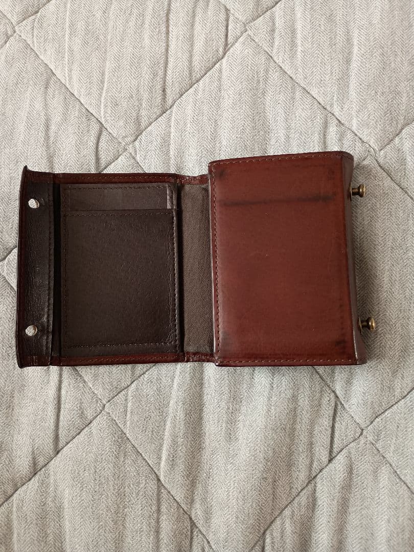 ダークブラウン レザー 三つ折り財布