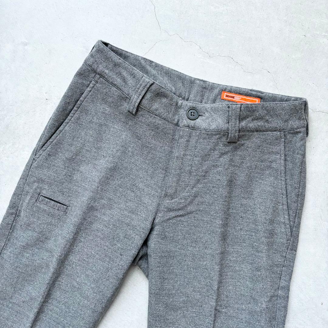 BEAMS GOLF ビームスゴルフ ロングパンツ 表微起毛 ロゴ グレー S