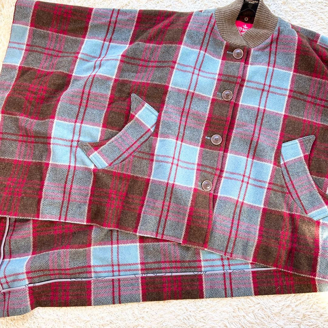 極美品✨ヴィヴィアンウエストウッド 変形ポンチョコート チェック マフラー付き