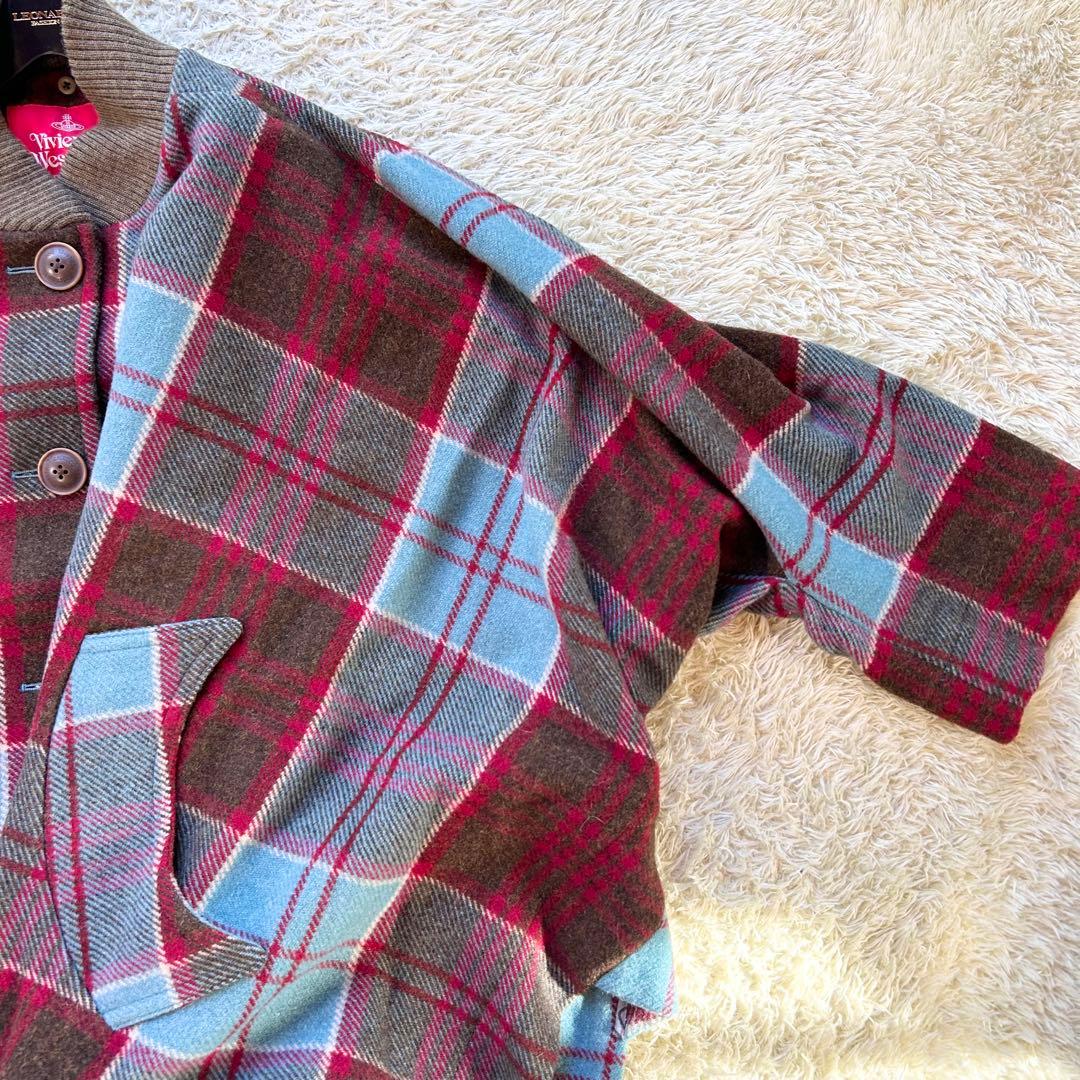 極美品✨ヴィヴィアンウエストウッド 変形ポンチョコート チェック マフラー付き
