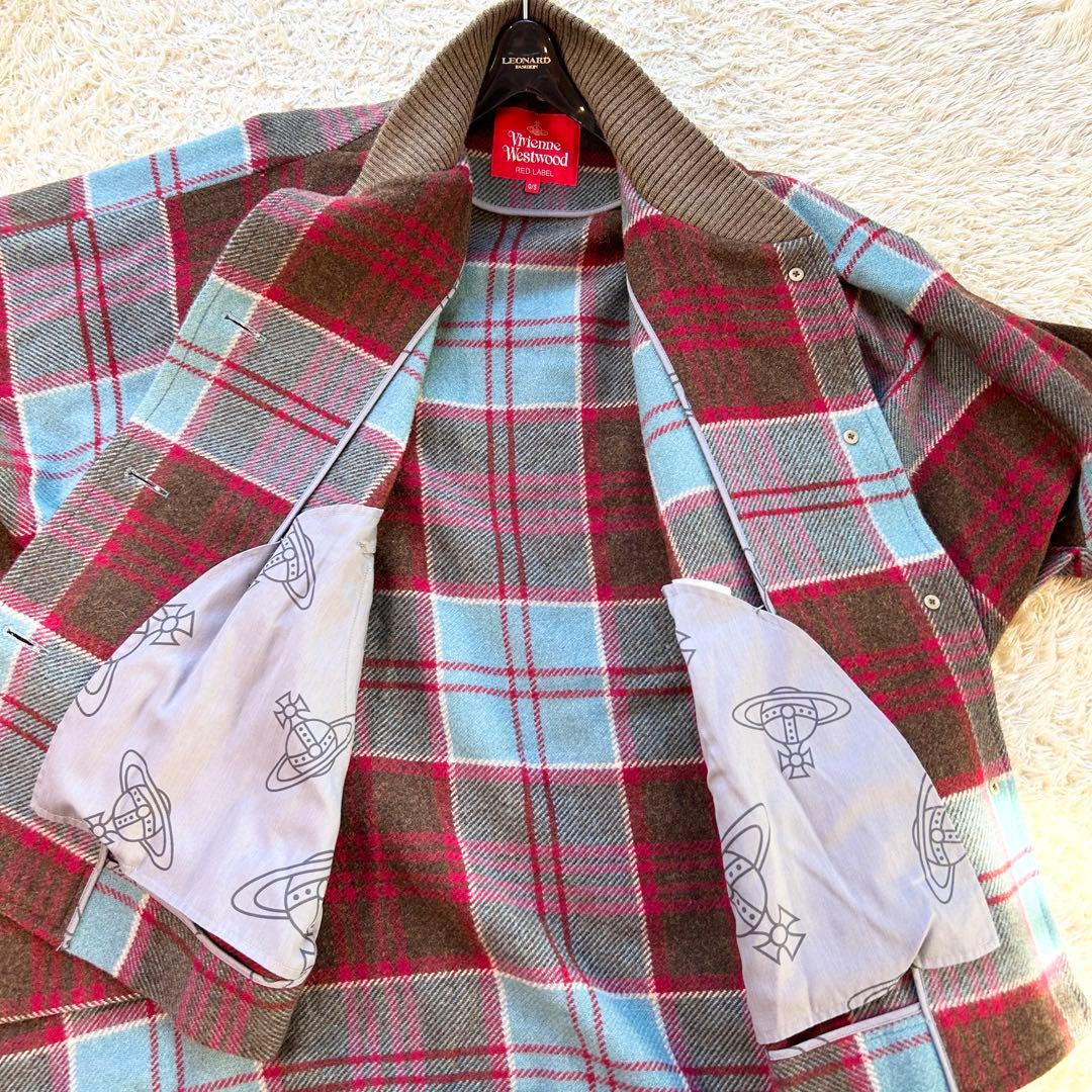 極美品✨ヴィヴィアンウエストウッド 変形ポンチョコート チェック マフラー付き