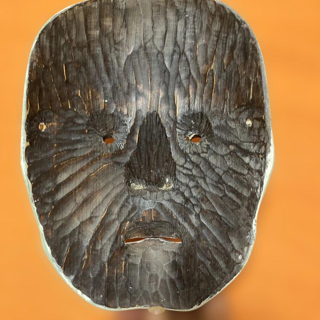 美品　能面　痩男　やせおとこ　木彫り　手彫り　桐箱