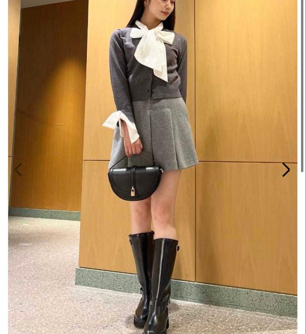 スナイデル　ウエストリブプリーツミニスカート