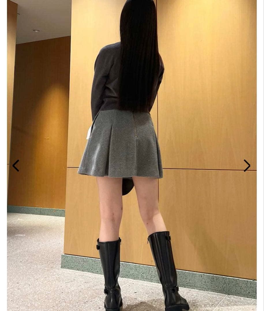 スナイデル　ウエストリブプリーツミニスカート