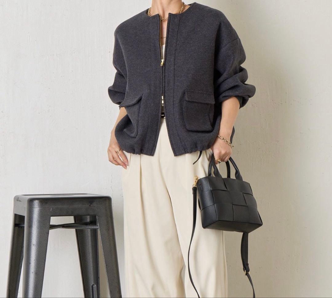 Jena espace merveilleuxウールライクファスナージャケット