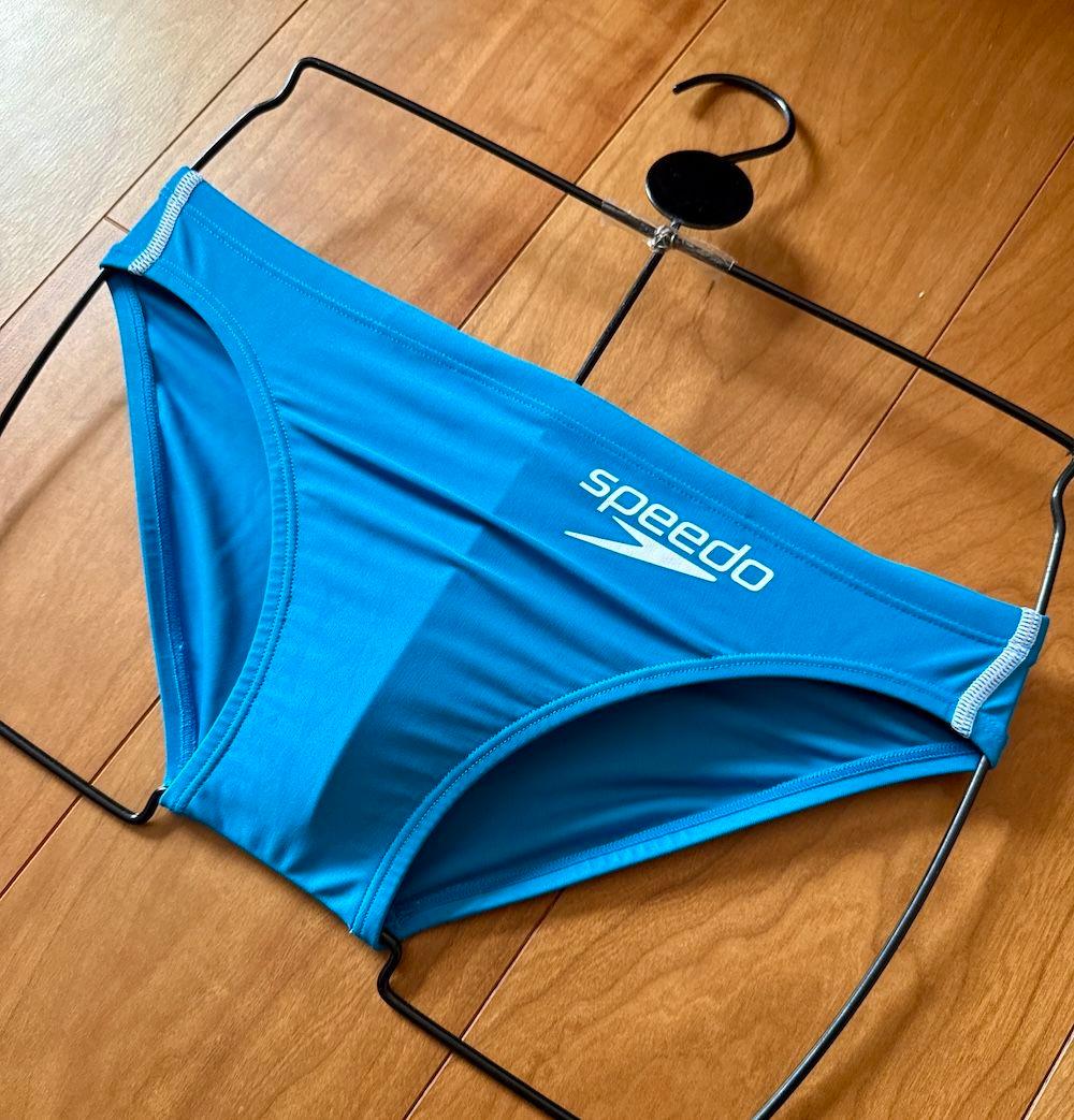 【美品】SPEEDO　ショートブーン　ターコイズブルー　ライフセーバー　競パン