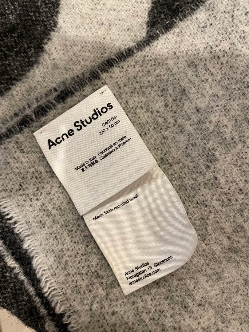 Acne Studios マフラー ブラック/グレー 200cm