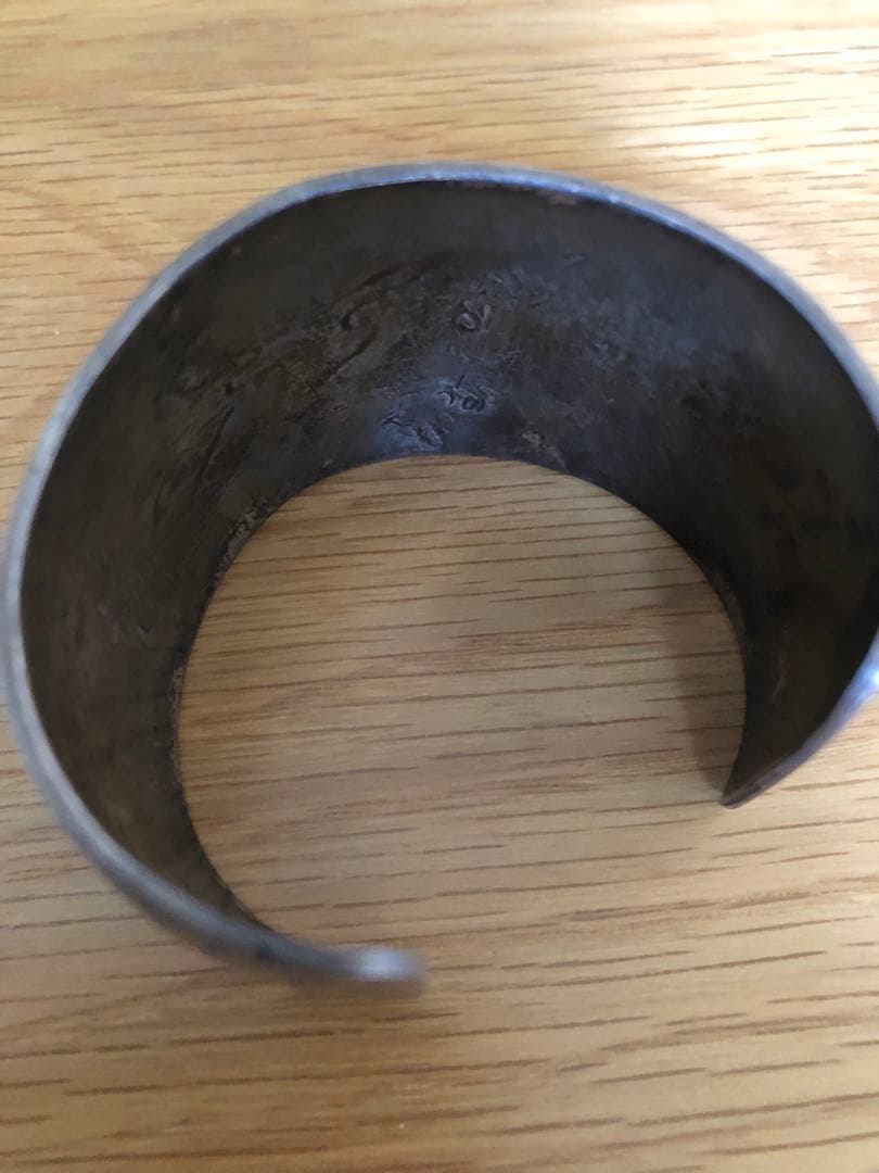 トルコ石細工装飾シルバーバングル